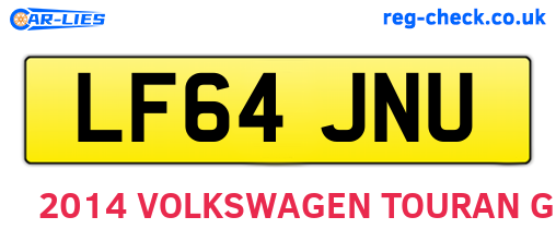 LF64JNU are the vehicle registration plates.