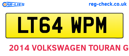 LT64WPM are the vehicle registration plates.