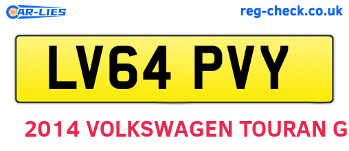 LV64PVY are the vehicle registration plates.