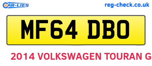 MF64DBO are the vehicle registration plates.