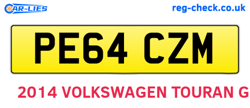 PE64CZM are the vehicle registration plates.