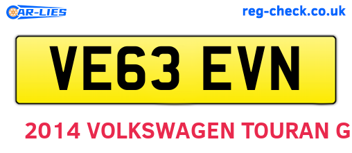 VE63EVN are the vehicle registration plates.