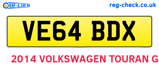 VE64BDX are the vehicle registration plates.