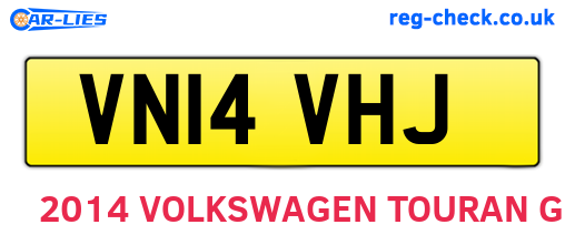 VN14VHJ are the vehicle registration plates.