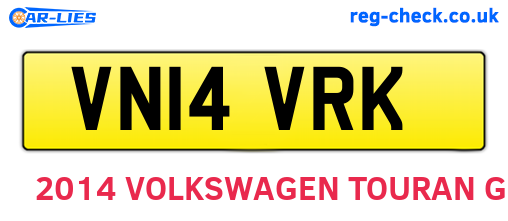 VN14VRK are the vehicle registration plates.