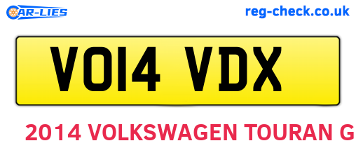 VO14VDX are the vehicle registration plates.