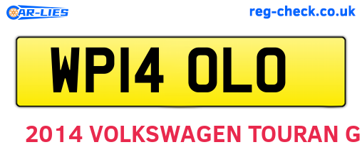 WP14OLO are the vehicle registration plates.