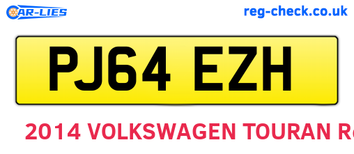 PJ64EZH are the vehicle registration plates.