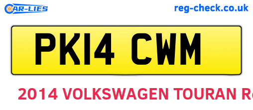 PK14CWM are the vehicle registration plates.