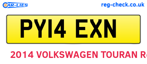 PY14EXN are the vehicle registration plates.