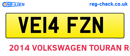 VE14FZN are the vehicle registration plates.