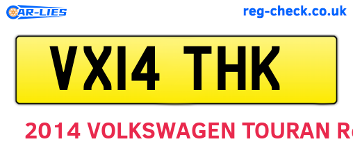 VX14THK are the vehicle registration plates.
