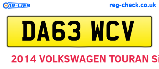 DA63WCV are the vehicle registration plates.