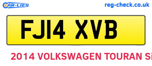 FJ14XVB are the vehicle registration plates.