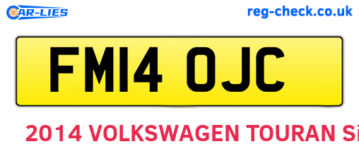FM14OJC are the vehicle registration plates.