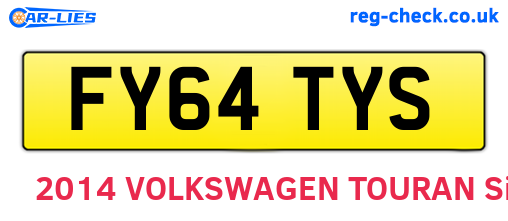 FY64TYS are the vehicle registration plates.