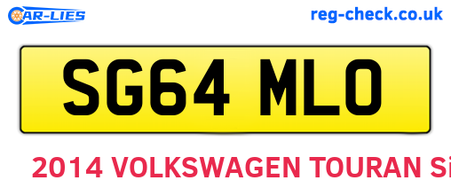 SG64MLO are the vehicle registration plates.