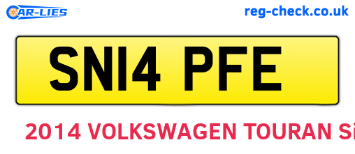 SN14PFE are the vehicle registration plates.