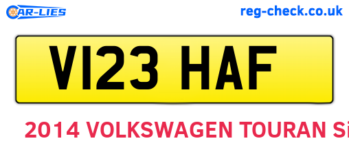 V123HAF are the vehicle registration plates.