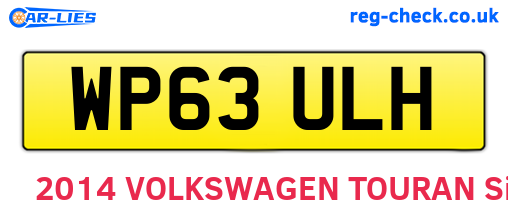 WP63ULH are the vehicle registration plates.