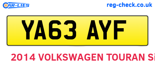 YA63AYF are the vehicle registration plates.