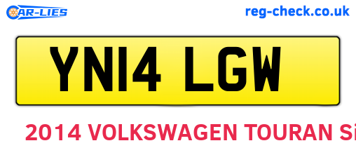 YN14LGW are the vehicle registration plates.
