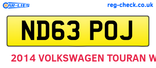 ND63POJ are the vehicle registration plates.