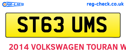 ST63UMS are the vehicle registration plates.