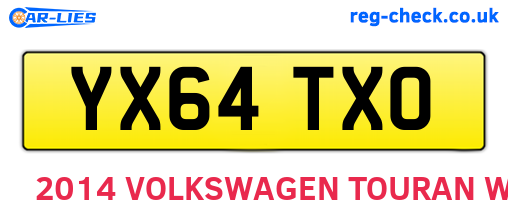 YX64TXO are the vehicle registration plates.