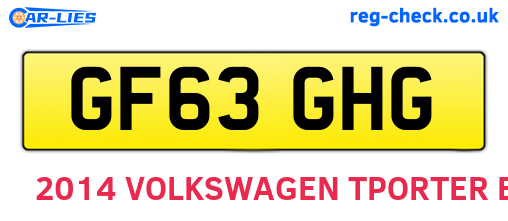 GF63GHG are the vehicle registration plates.