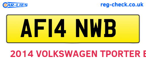 AF14NWB are the vehicle registration plates.