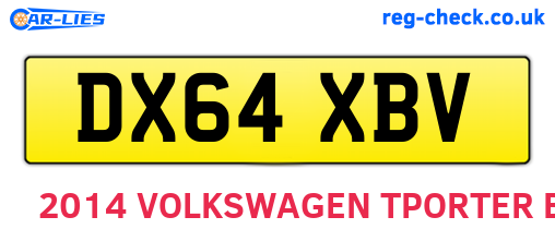 DX64XBV are the vehicle registration plates.