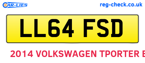LL64FSD are the vehicle registration plates.