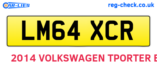 LM64XCR are the vehicle registration plates.