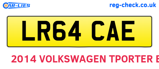 LR64CAE are the vehicle registration plates.