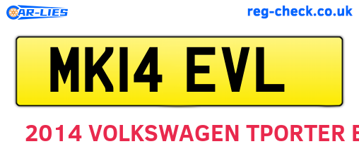 MK14EVL are the vehicle registration plates.