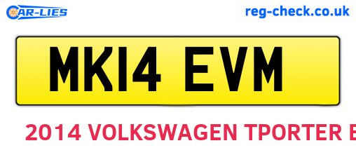 MK14EVM are the vehicle registration plates.