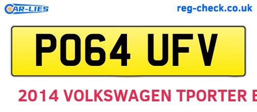 PO64UFV are the vehicle registration plates.