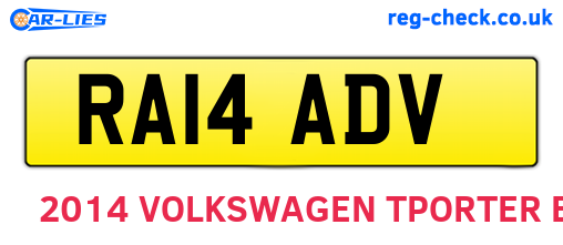 RA14ADV are the vehicle registration plates.