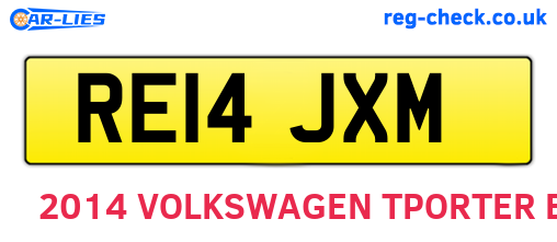 RE14JXM are the vehicle registration plates.