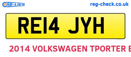 RE14JYH are the vehicle registration plates.