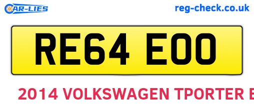 RE64EOO are the vehicle registration plates.