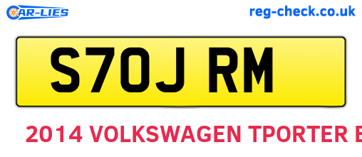 S70JRM are the vehicle registration plates.