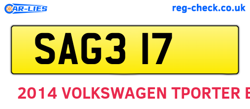 SAG317 are the vehicle registration plates.