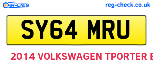 SY64MRU are the vehicle registration plates.
