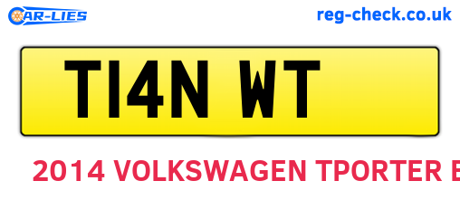 T14NWT are the vehicle registration plates.