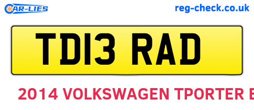 TD13RAD are the vehicle registration plates.