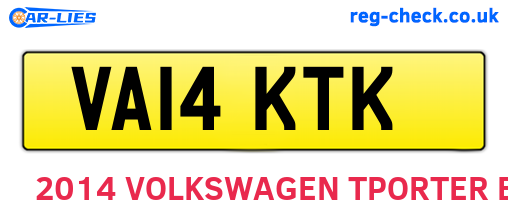 VA14KTK are the vehicle registration plates.