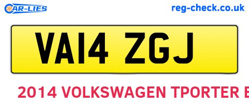 VA14ZGJ are the vehicle registration plates.