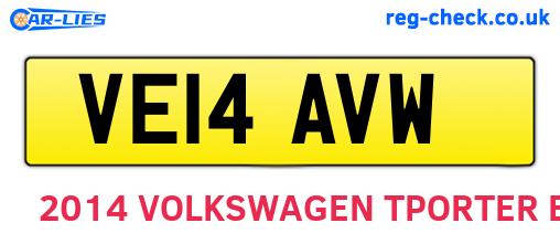 VE14AVW are the vehicle registration plates.